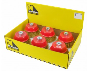 Box of 100mm x M14 Crimped Steel Wire Cup Brushes